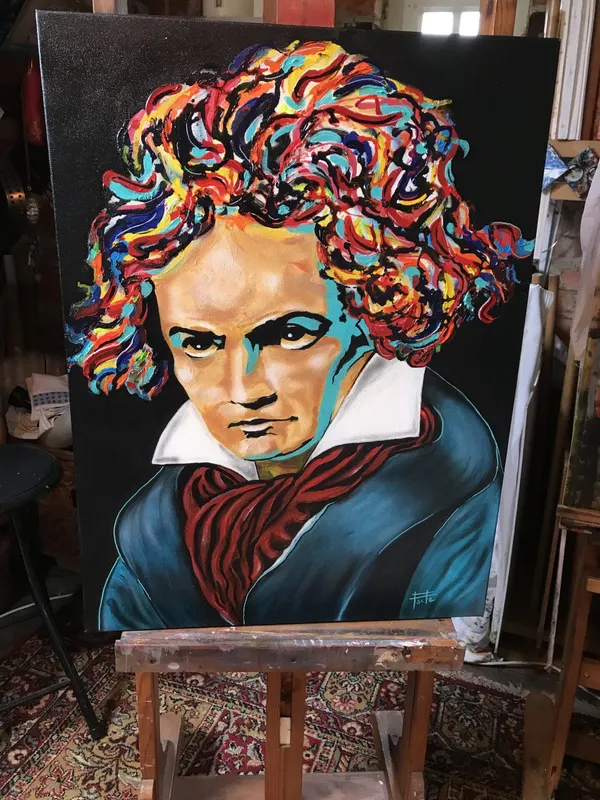 Beethoven, Acryl op canvas
