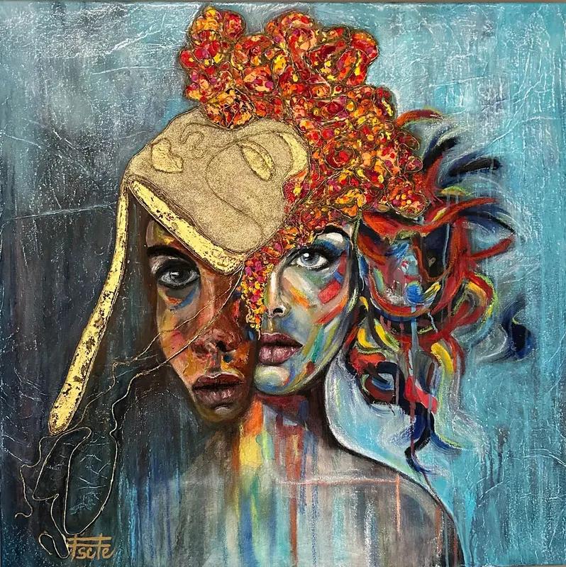 GOLDEN MEMORY, Olieverf op linnen doek